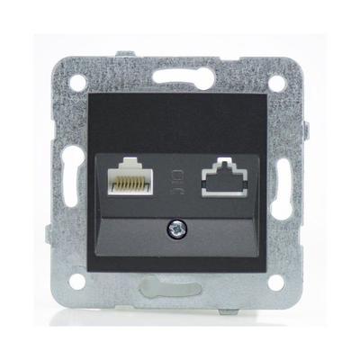 Black RJ45 Socket - (Mecha+touch) Karre Novella Range
