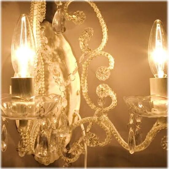 Akizuki Trading (Akizuki) Candelabru antic de perete în stil prințesă, 2 aplice bijuterie: interior-ak-67D304079 (Cremă)