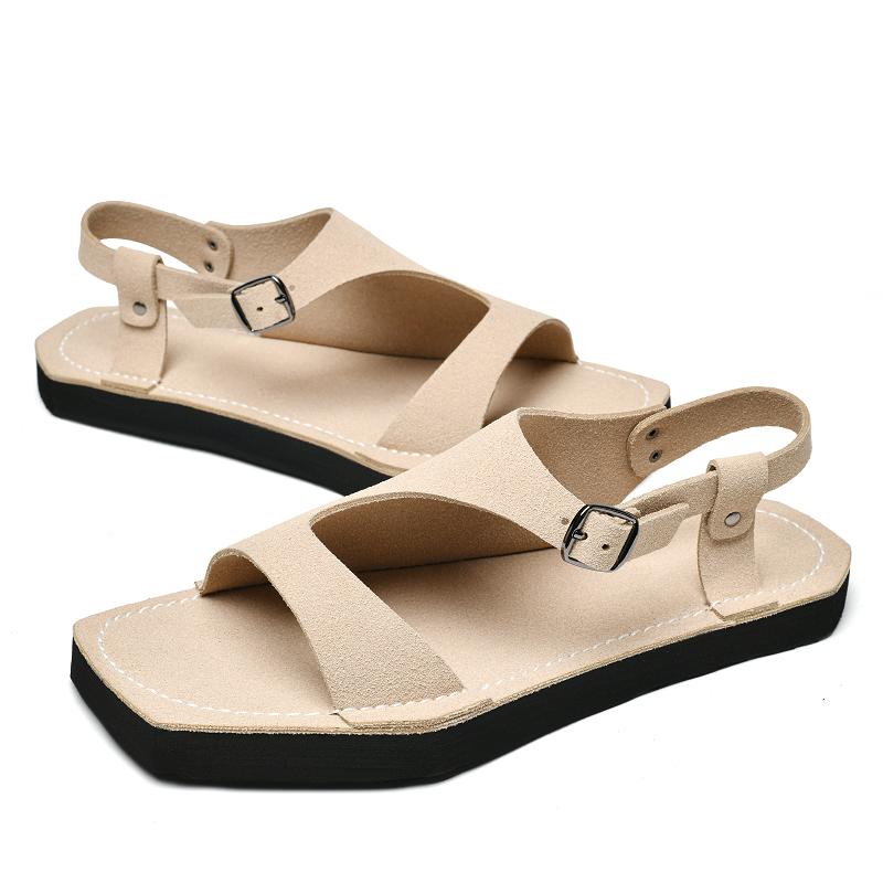 Fashion Comfortable Outdoor Sandaly Leisure Sandals New Arrival Men's Leather Sandals Stylish Summer Flats Hollow Fashion Beach Shoes