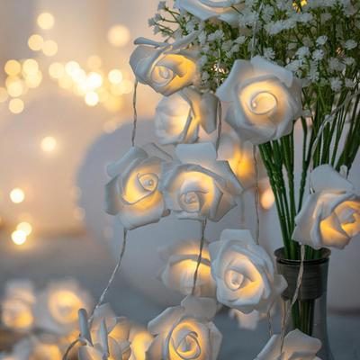 LED Rose Flower String Lights Artificial Garland for Room Party Home