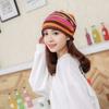 Autumn and Winter Korean Style Striped Twist Hat Fashionable Ear Protection Knitted Cap Postpartum Head-proof Wind Scarf