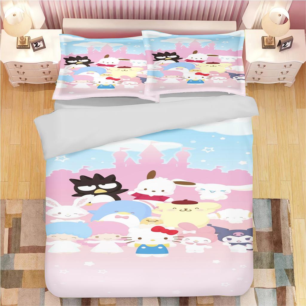 Sanrio Pochacco Duvet Cover Set Comforter Bedding 3D Children'S Bedding Set 3-Piece 1 Quilt Cover King Size