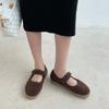 Mary Jane in montone con chiusura a strappo, scarpe basse in pelliccia da donna, scarpe invernali in cotone da donna con suola spessa, mocassini in pile caldo e peluche