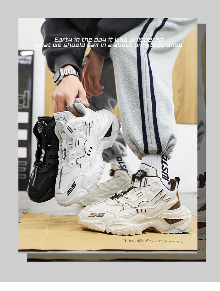 Herren Trendige Rutschfeste Laufschuhe mit Atmungsaktivem Design und Drehknopf zur Höhenverstellung, Geeignet für Jugendliche & Senioren, Frühling/Herbst.