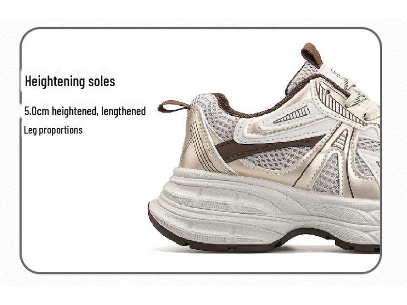 Baskets décontractées respirantes pour femmes de style coréen printemps 2025 avec semelles épaisses