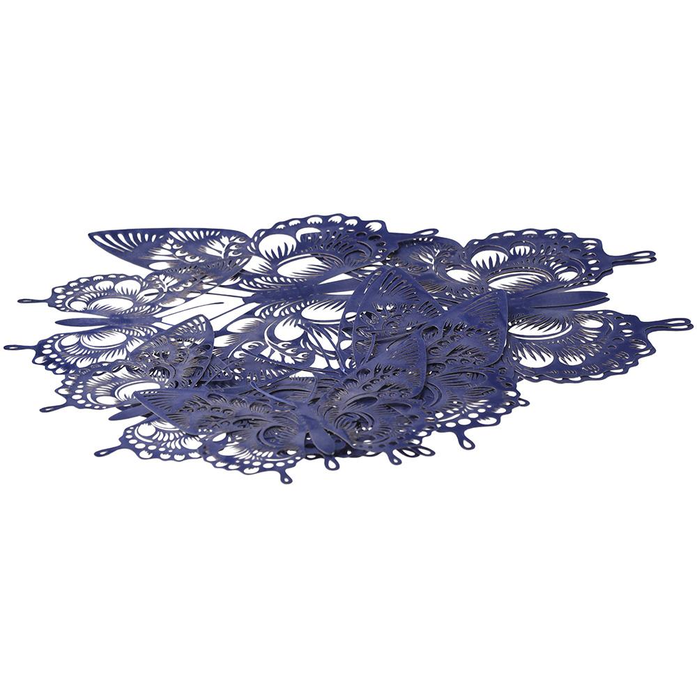 

12 шт. Бумажные 3D-наклейки Синие креативные наклейки Бабочки Наклейки на стену Гостиная