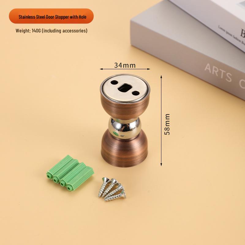 Magnetic Silicone Door Stopper: No-Drill, Anti-Collision Mini Stop for Wooden Bedroom Doors, Windproof Design.