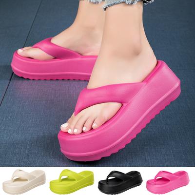 Pantoufles d'été pour femmes, sandales compensées, légères, confortables, imperméables, chaussures de plage, tongs