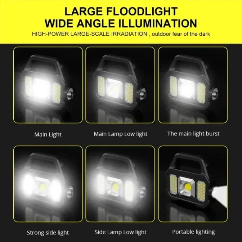 Torcia LED Solare da 1200mAh - Luce Ricaricabile per Campeggio/Lavoro con 6 Modalità, Impermeabile IPX7 per Emergenze Outdoor Escursioni