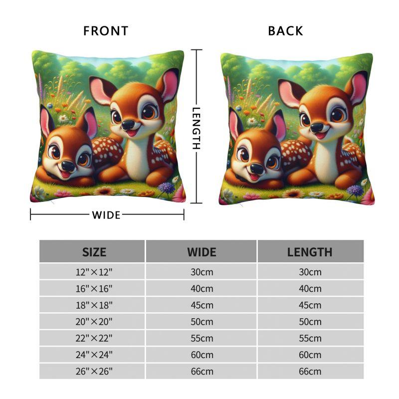 Custom Disney Bambi Anime Pillow Covers Decoration Modern Film Cartoon Deer Outdoor Cushions Square Pillowcase