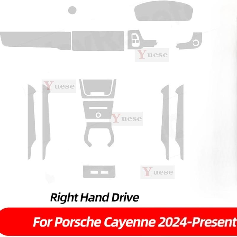 Per Porsche Cayenne Turbo GT 2024-2025 Interno Auto Console Centrale Pellicola Protettiva Trasparente in TPU Adesivo Antigraffio