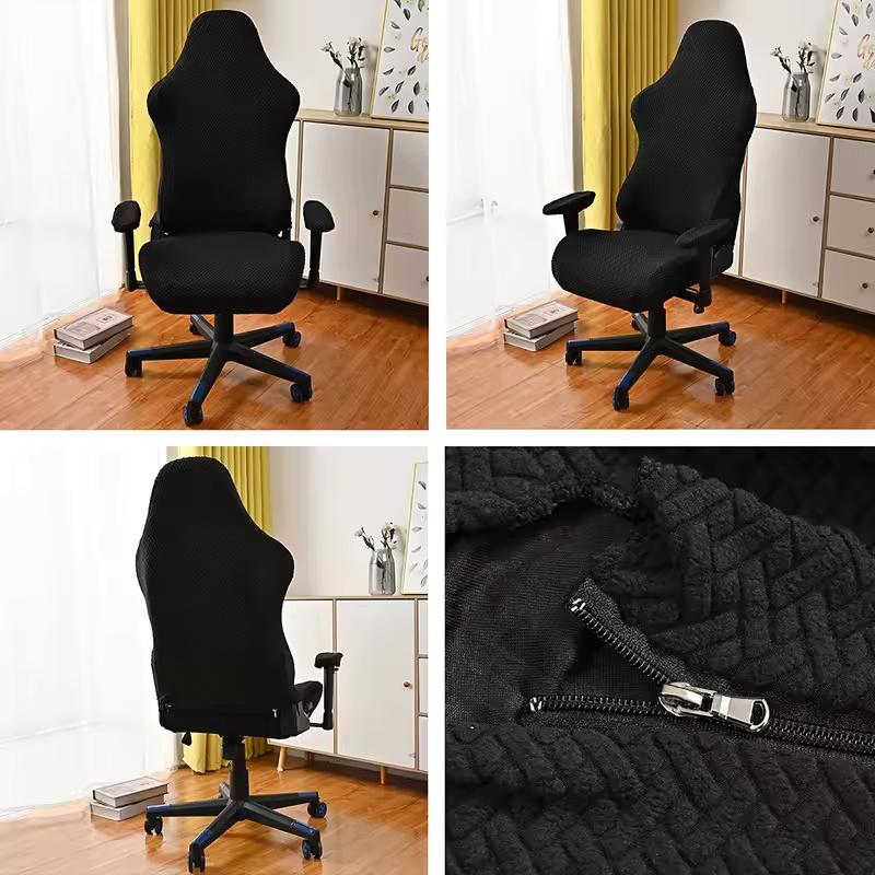 1set Universal Elastic Jacquard Gaming Chair Cover Stretch Dustproof Seat Protector Home Office Swivel Computer Chair Cover