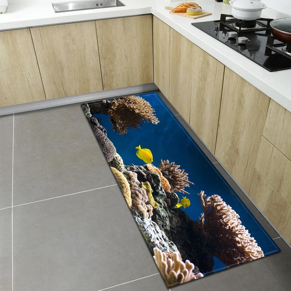 Underwater World Pattern Home Kitchen Floor Mat Door Decoration Floor Mat