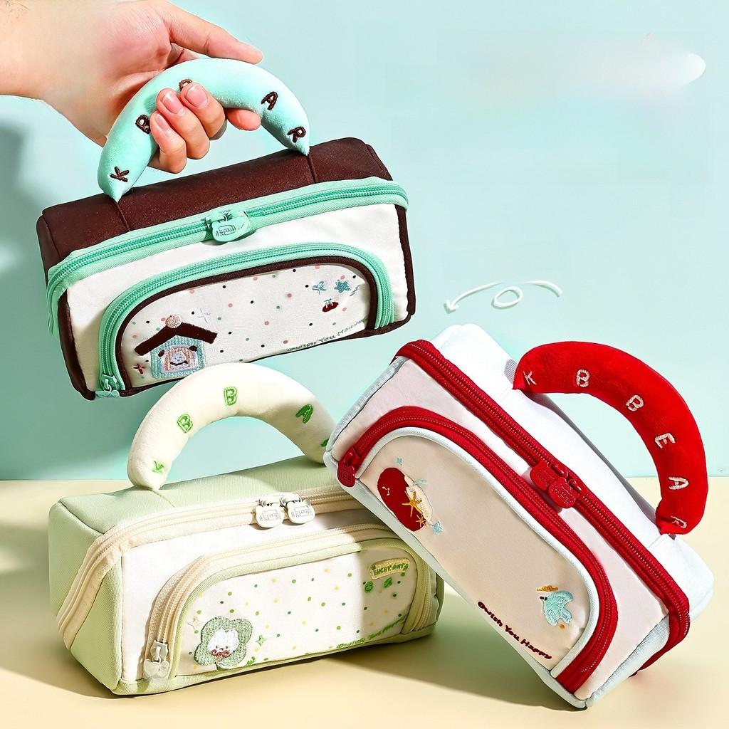 Large Capacity Multilayer Water Resistant Pencil Case For Students And Office Use