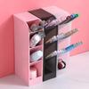 Space-Saving and Versatile Desk Pen Holder with Easy Access Multi-Functional ABS Pencil Makeup Organizer Desk Tidy, Pink