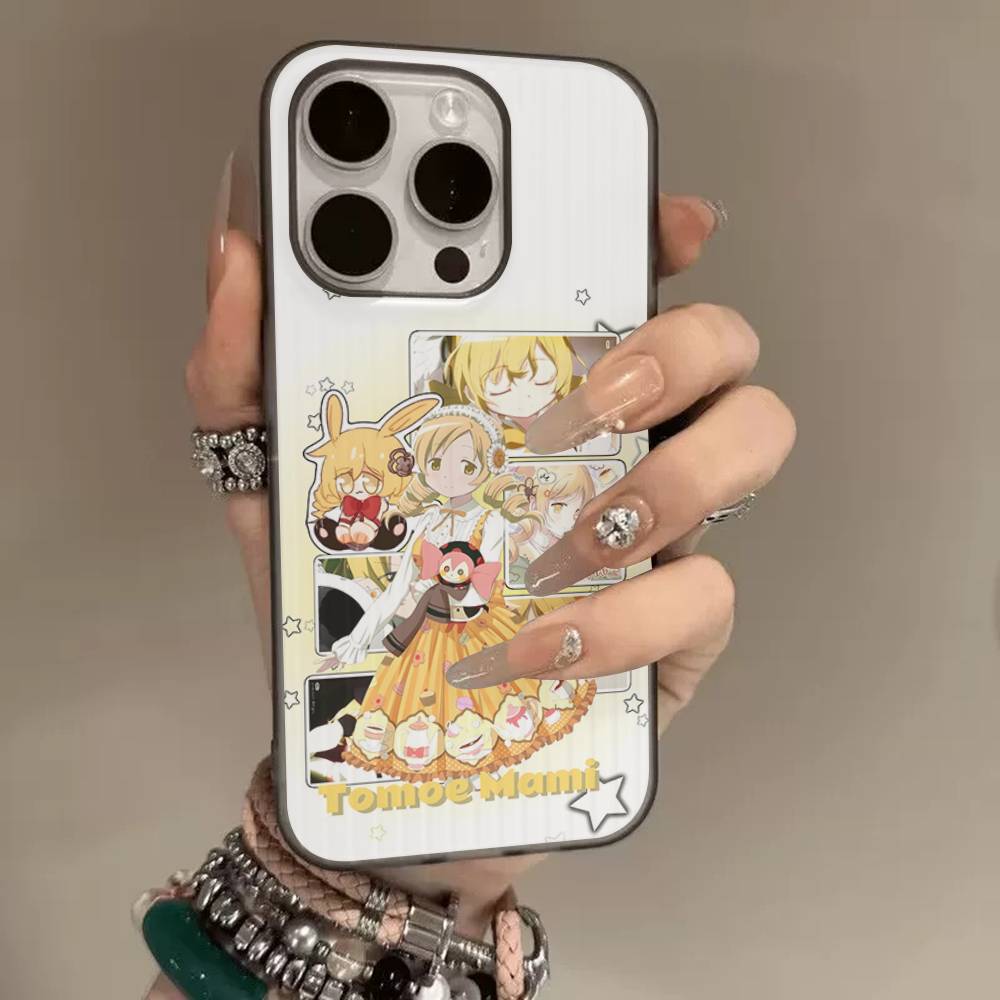 Cute Anime Puella Magi Madoka Magica For Phone 17 16 15 14 13 12 11 Pro Max Plus Pro Air Phone Case Corrugated Stripe Back Cover