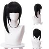 Black Unilateral High Ponytail Sideburns Bangs Chemical Fiber Synthetic Wig | Japanese Girlish Wig | Animation Reality Show Wig