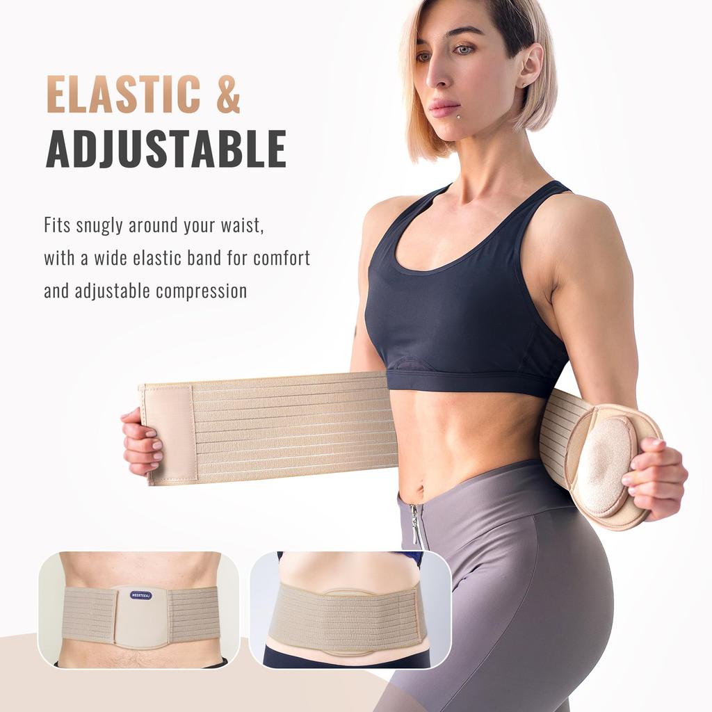 Men and Women Abdominal Hernia Belt Abdominal Button Elbow Hernia Fixation Belt One Hernia Compression Pad Posterior Abdominal and Postoperative