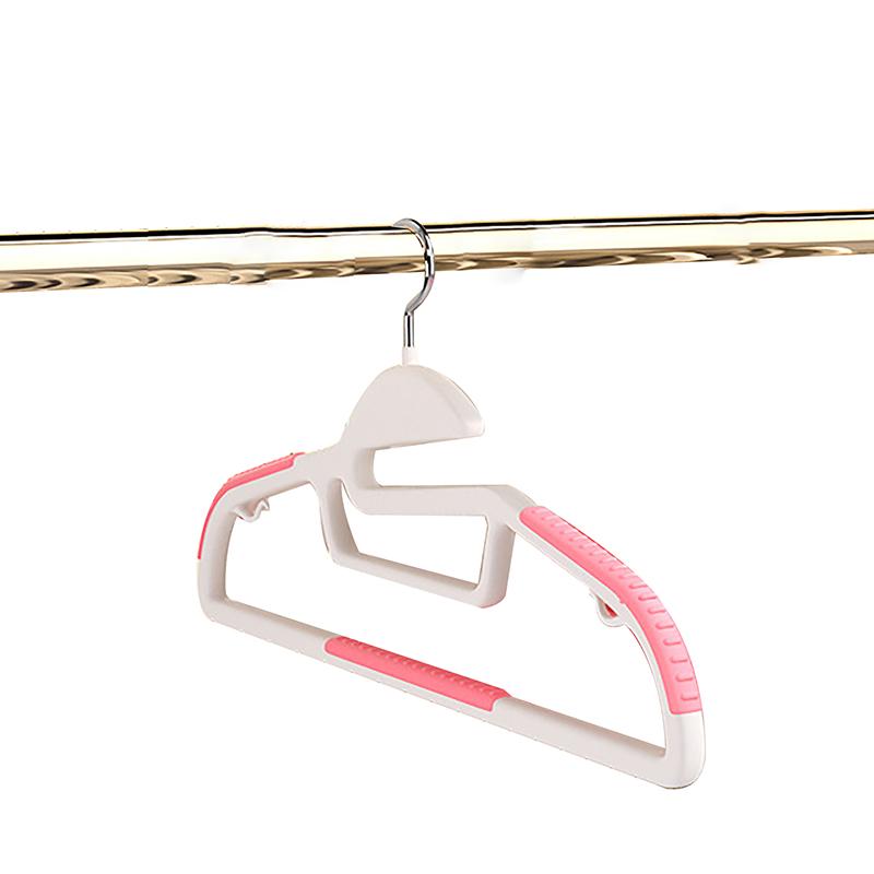 1PC Coat Hanger Clothing Store Household Traceless Coat Hanger Household Flocking Plastic Non-slip Hanger Velvet Magic Hanger