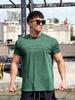 Herren Sport-T-Shirt mit geprägtem Stahlstempel und eng anliegenden Bündchen - Schweres Kurzarm-T-Shirt für Laufen, Fitness, Gewichtheben