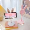 Mobile Phone Holder Adjustable Height Telescopic Stand 22.7-31.7cm Cute Bunny Ear Design Phone Mount for Desk Office Decor