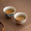 Zhinianhua Hand-Painted Lotus Ge Kiln Ceramic Teacup