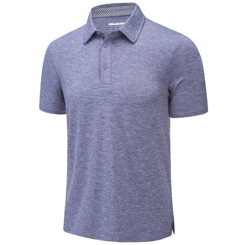 Summer Polo T-shirts Mens Casual Short Sleeve Shirts 3 Buttons Down Quick Dry Breathable Golf Fishing Pullover Workwear