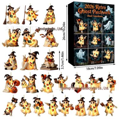 Calendario Conto alla Rovescia di Halloween 2026 con Strega, Fantasma e Goblin e Ciondolo Acrilico Blind Box