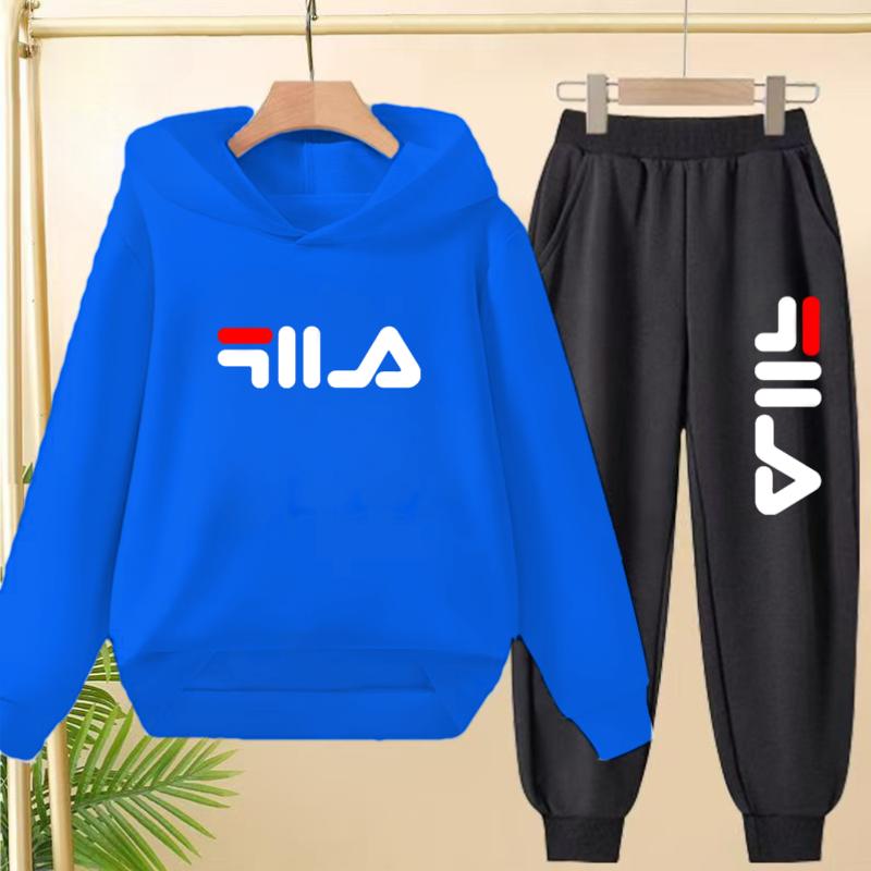 Children's Pullover Pink Coat Hoodie Sweatshirt Top + Pants Boys Girls Toddler 3-12Yrs Clothes Casual Sports Jogging Fashion Set