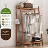 Bamboo Floor-Standing Clothes Rack & Wardrobe Organizer