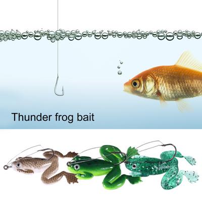 Frog Bait Anti-hanging Bottom Sharp Hook Rust-proof Anti-break Bite Resistant 3D Fisheyes High-Strength Frog Lure Bait Outdoor Tackle