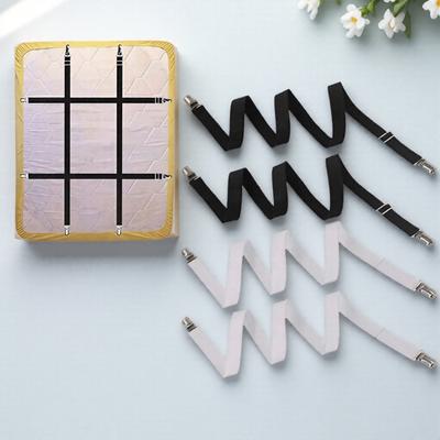 4PCS Dual Clip Bed Sheet Fasteners Adjustable Anti-Slip Grippers for Securing Bed Sheets Sofa Covers
