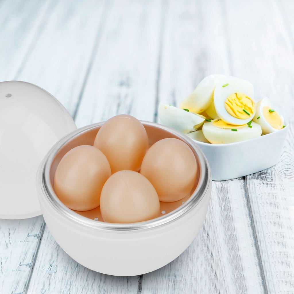 Eierkocher Mikrowellenkocher Dampfgarer für 4 Eier Kochutensilien Küchenzubehör