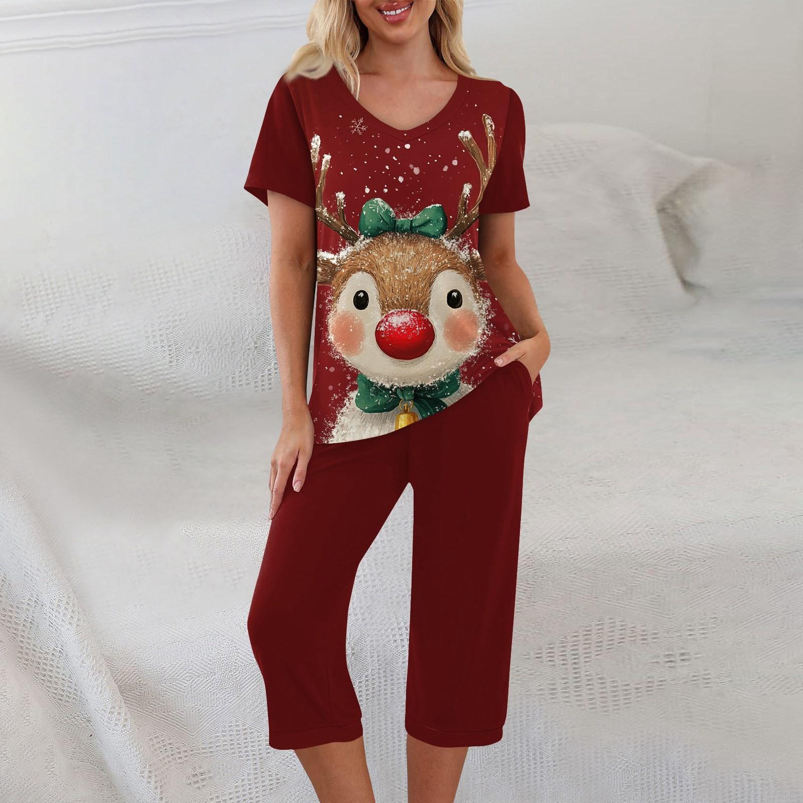 

Комплекты из 2 предметов для женщин, летний топ с короткими рукавами и брюки с карманами, мягкие комплекты для тренировок XL винный