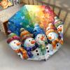 1 PC Automatic Folding Umbrella - Interesting Snowman Pattern, Portable & Foldable Design with 8 Ribs, Christmas Birthday Gifts