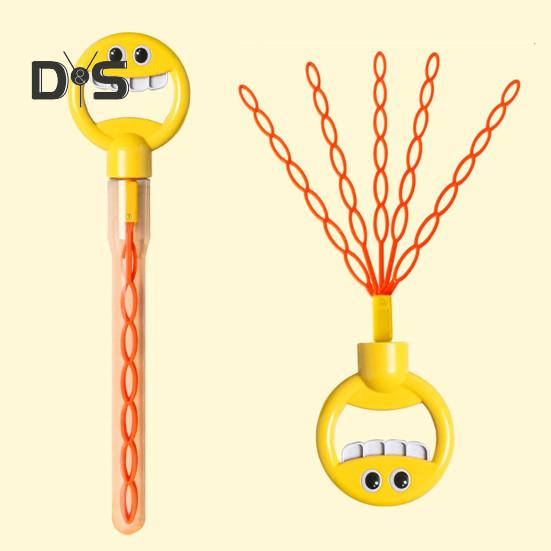 Máquina de bolhas de rosto sorridente de 32 furos, fabricante de bolhas românticas com pacotes de concentrado, máquina de sopro de bolhas, brinquedo para crianças e adultos