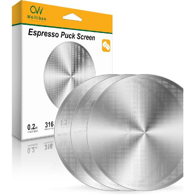 

Upgrade 3 Pack Espresso Puck Screen for Breville Espresso Machine Ninja Cafe Luxe, 430 Stainless Steel 0.2mm Ultra-Thin Portafilter Filter Screen,