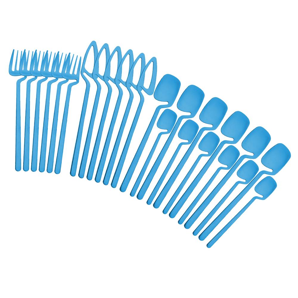 24 szt. Czarne matowe zastawy stołowe zestaw sztućców 304 nóż stołowy ze stali nierdzewnej widelec zestaw łyżek sztućce kuchenne zastawa stołowa zestaw imprezowy