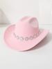 Western cowboy top hat men's and women's casual top hat flower sequined felt hat