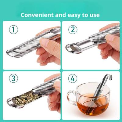 1pcs Stainless Steel Tea Strainer Hanging Pipe Tea Infuser Filter Brewing Tool Loose Leaf Tea Maker Cup Hook Kitchen Utensil