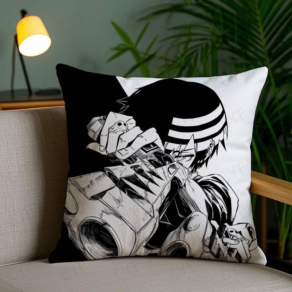 Short Plush Material Pillowcasehot Anime S-Soul Eaters Pillow Case Custom Printed Brushed Fleece Pillow, Baby Skin-Touch, Eco-Fr