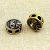 Brass Wolf Skull Head Knife Beads Punk Edc Outdoor Diy Paracord Woven Lanyard Pendants Retro Umbrella Rope Bracelets Accessories