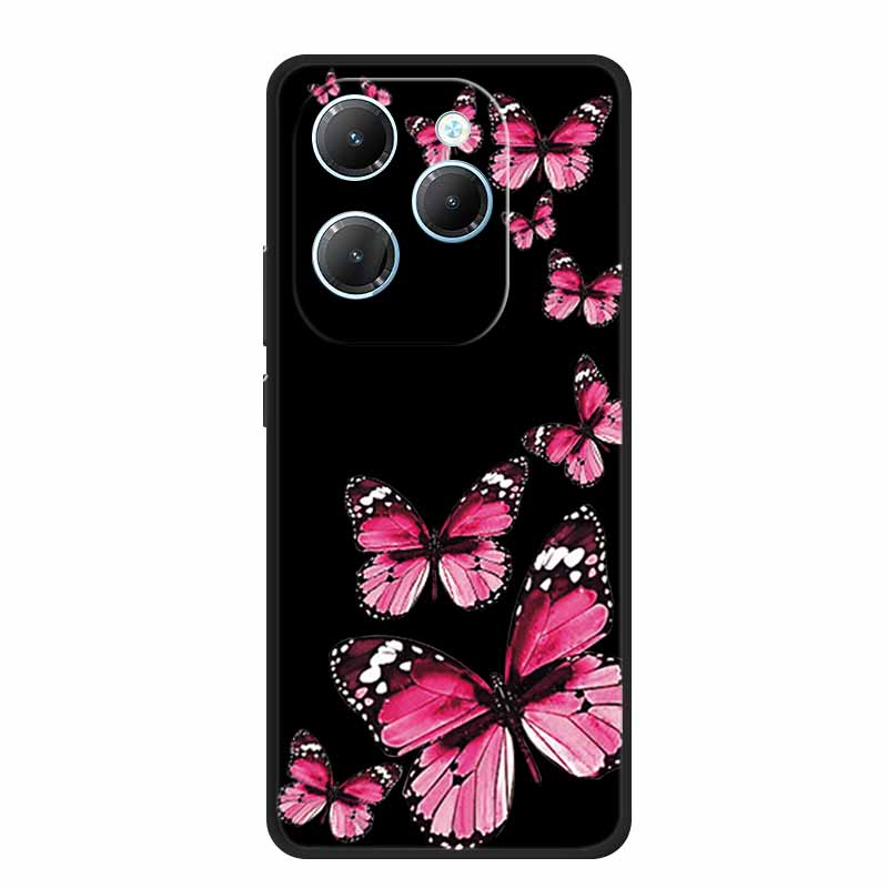 For Infinix Hot 40 Pro Case Hot40 Pro Black Silicone Soft Phone Case For Infinix Hot 40 Pro Back Cover Case 6.78" Cute Cartoon