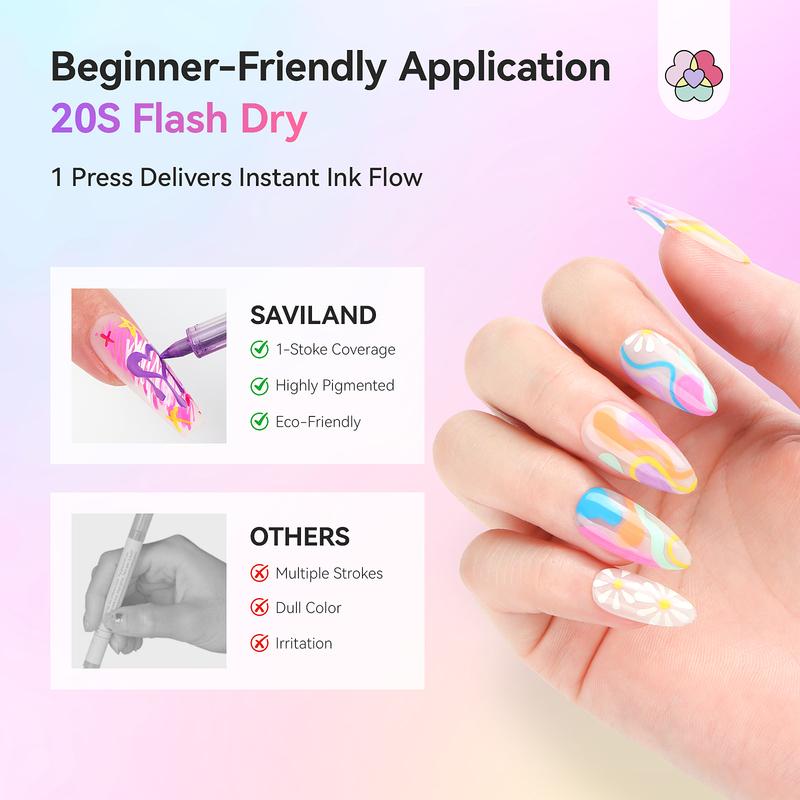 12 Farger Essentials Nail Art Tusjer Sett Vår Sommer Hurtigtørkende Neglelakk Tusjer for Nail Art Design Tegning Liner Verktøy