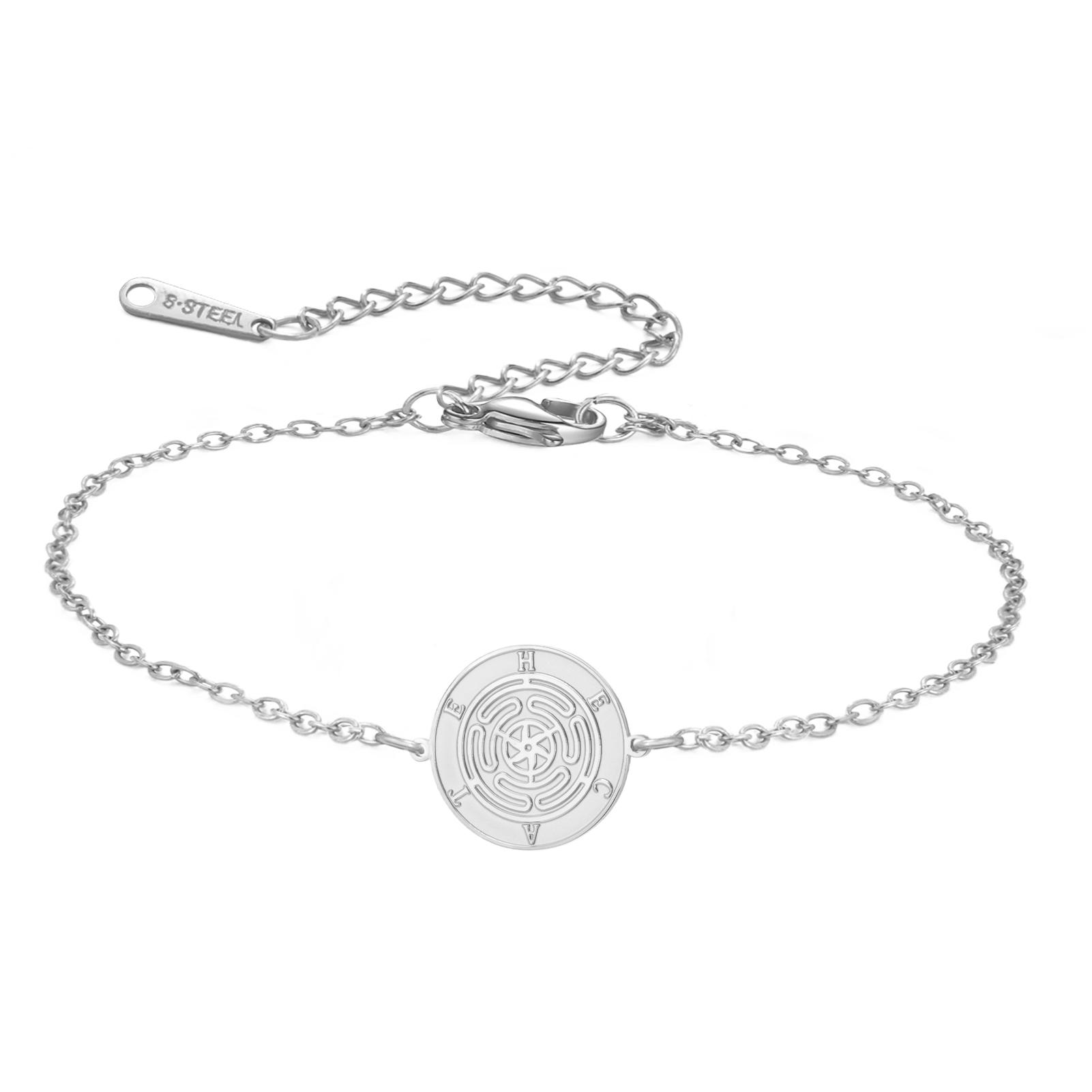 

LIKGREAT Hecate Goddess Bracelet Witchcraft Protection Charm Chain Wiccan Witchy Pagan Gift for Women Stainless Steel Jewelry