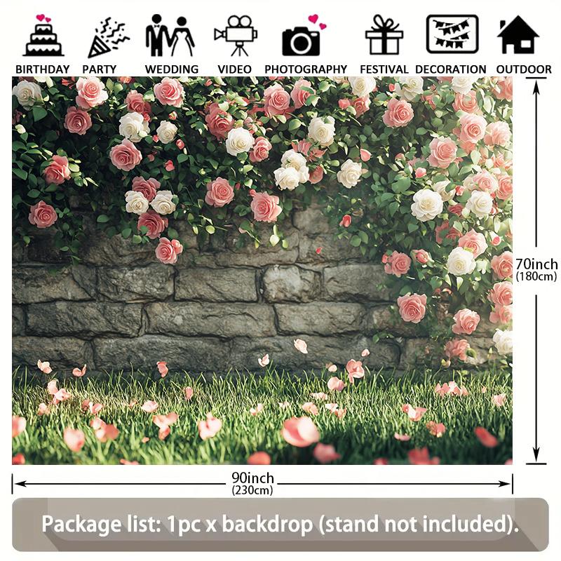 One piece: pink flower wall party decoration background garden natural scenery photography background wedding background