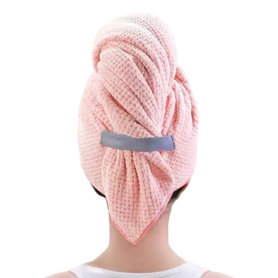 Hair Drying Towel High-Density Coral Velvet Fabric Hair Wrap розовый