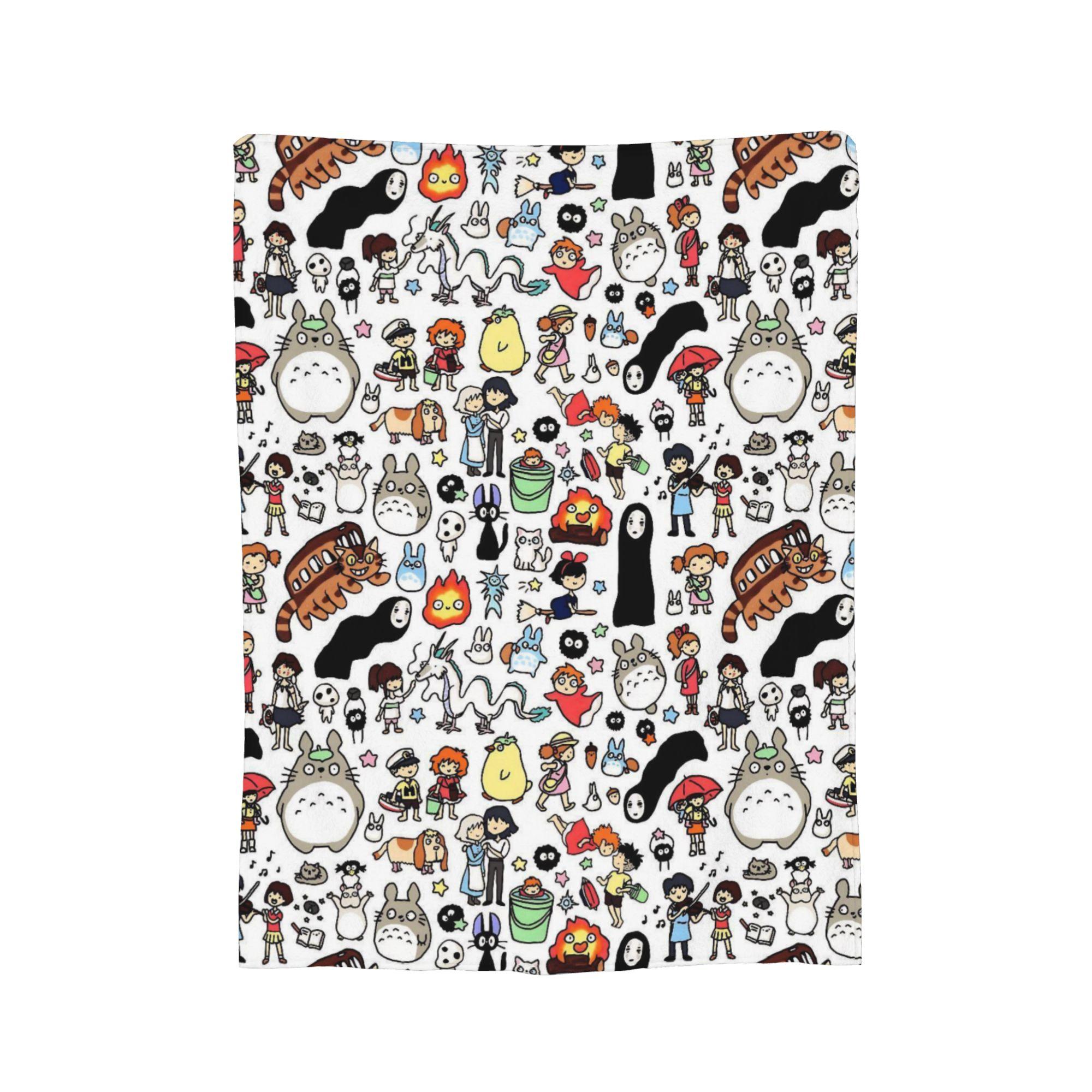 

Susuwatari Soot Sprites M-Mononoked Blankets Fleece All Season Aways Princessed Super Warm Throw Blankets for Bed Bedroom 150x180cm