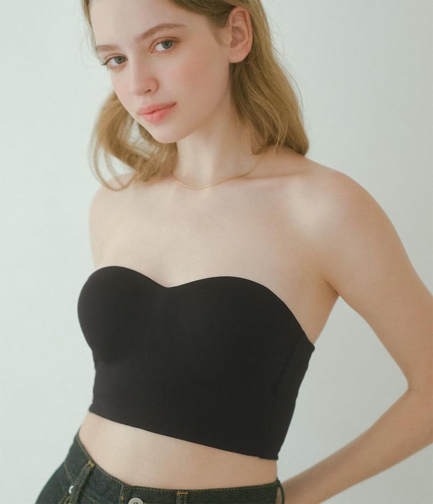 Peach John PJ Colors Jersey Bandeau Bra with Easy to Pair with Sheer Enhances and Enhances Beautiful Breasts Cups, Strapless, Backless, Tops, Bust,