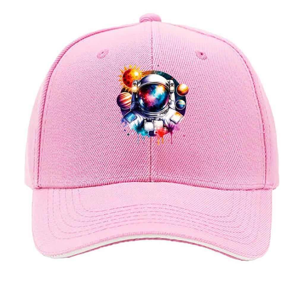 Colorful Astronaut Space Galaxy Planets Sun Illustration Sandwich Baseball Cap Unisex Women Sun Cap Outdoor Workouts Hat